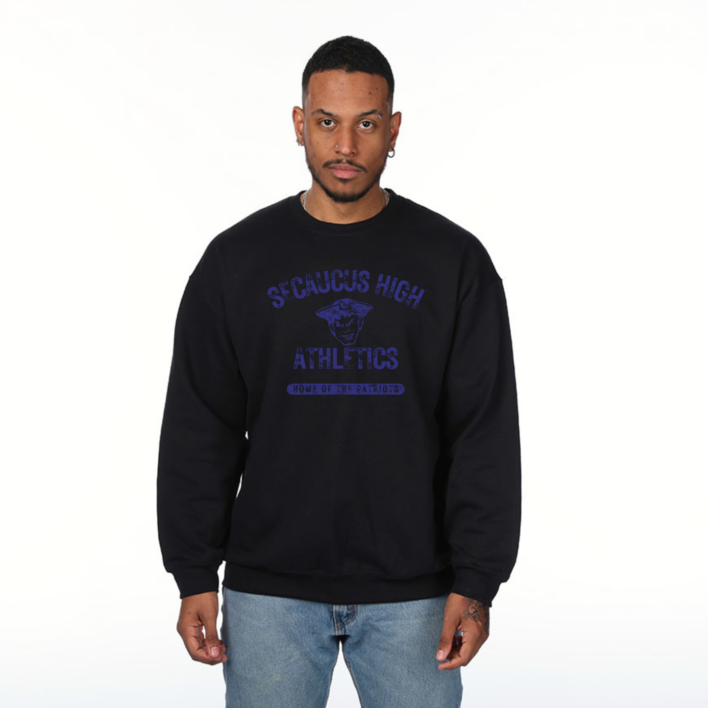 Athletics Black Crewneck Sweatshirt : Vintage Style