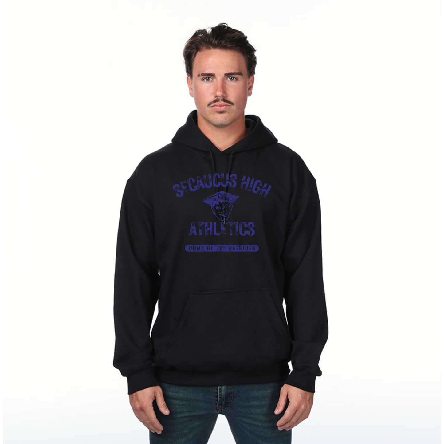 Athletics Black Hooded Sweatshirt : Vintage Style