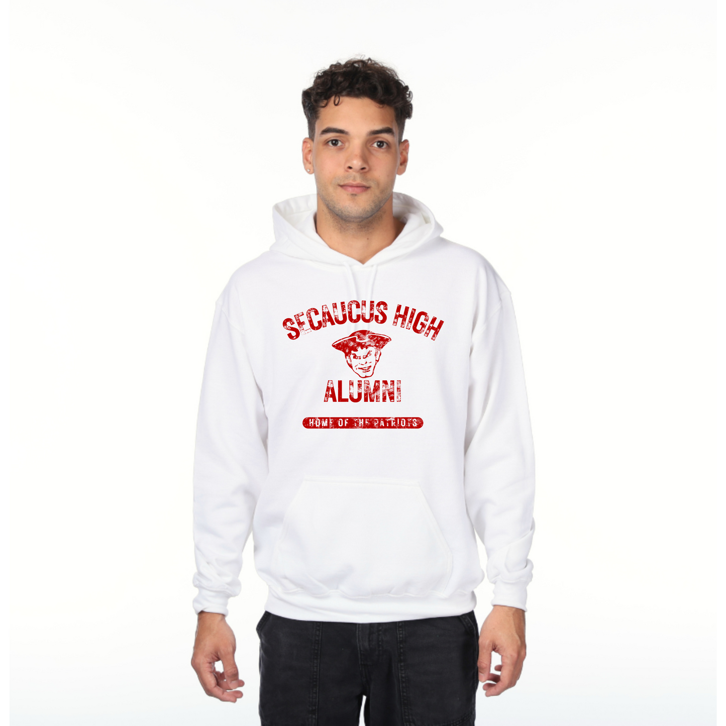 Alumni White Hooded Sweatshirt : Vintage Style