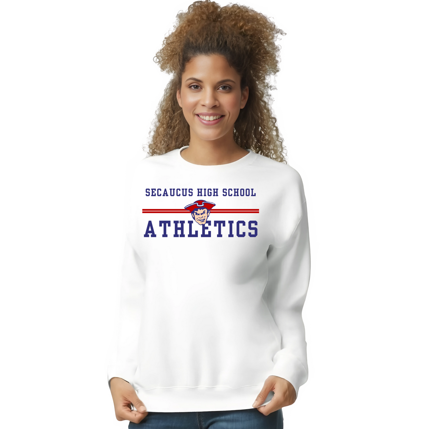 Athletics White Crewneck Sweatshirt : Modern Style