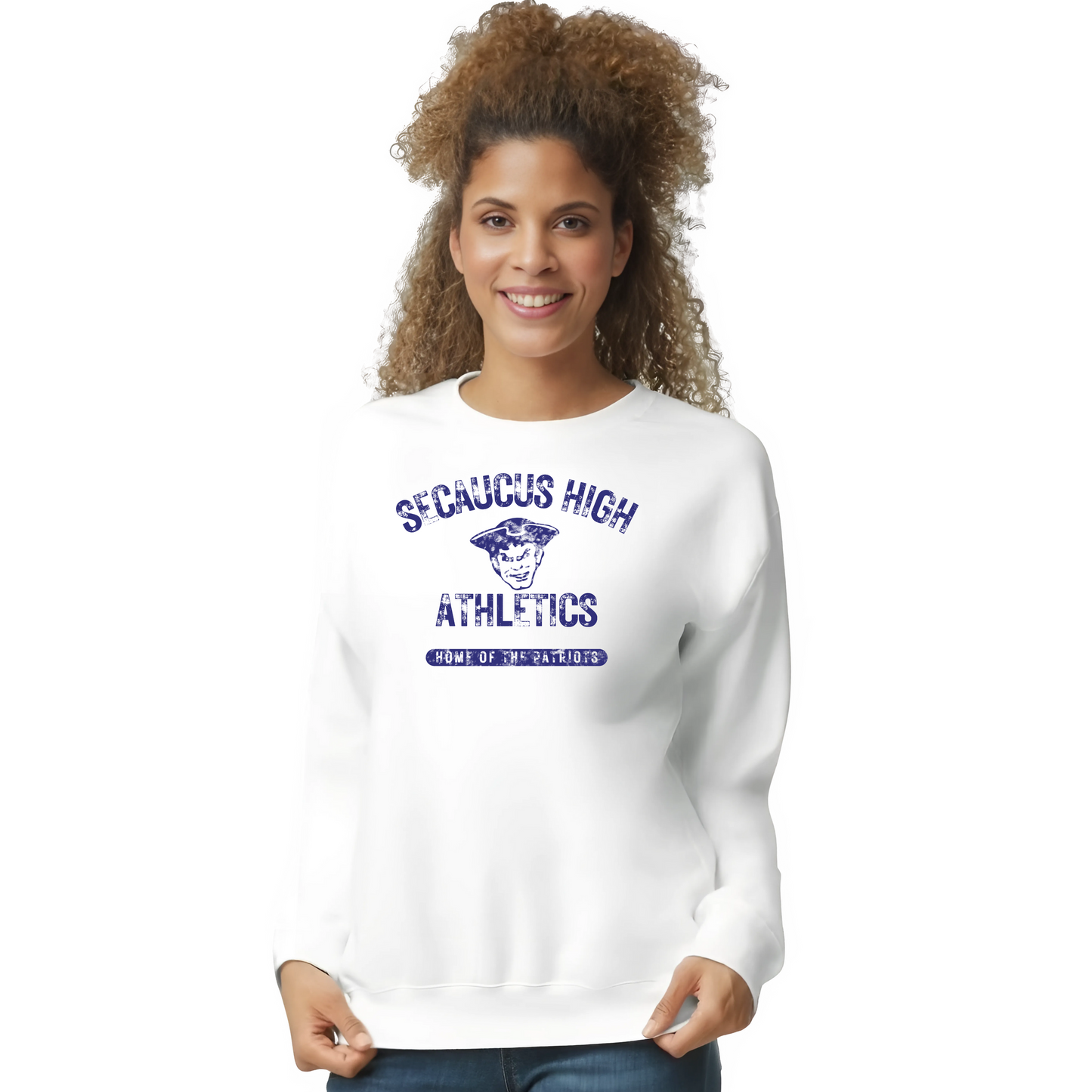 Athletics White Crewneck Sweatshirt : Vintage Style