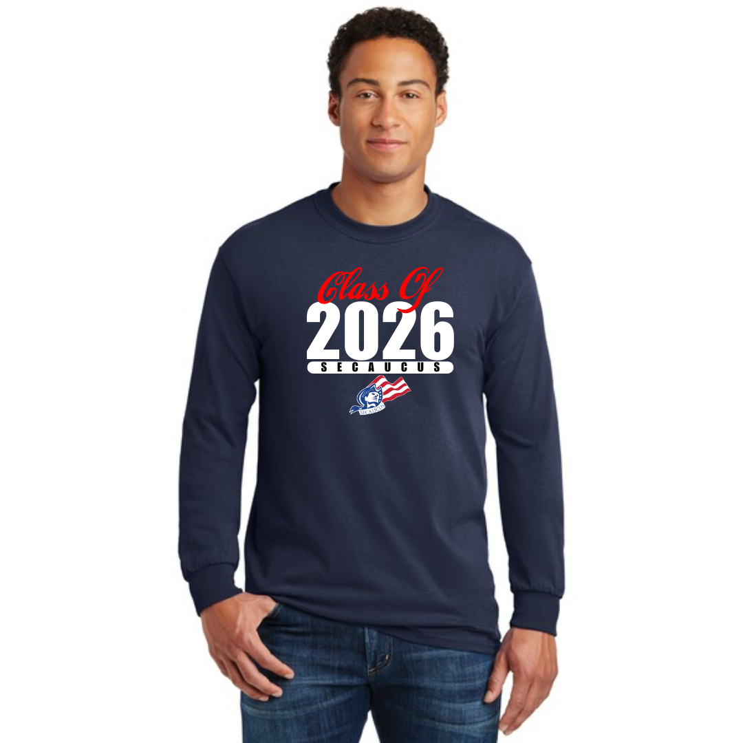 Navy Unisex Long Sleeved T-Shirt