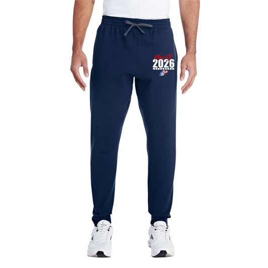 Navy Unisex Fleece Joggers with Pockets