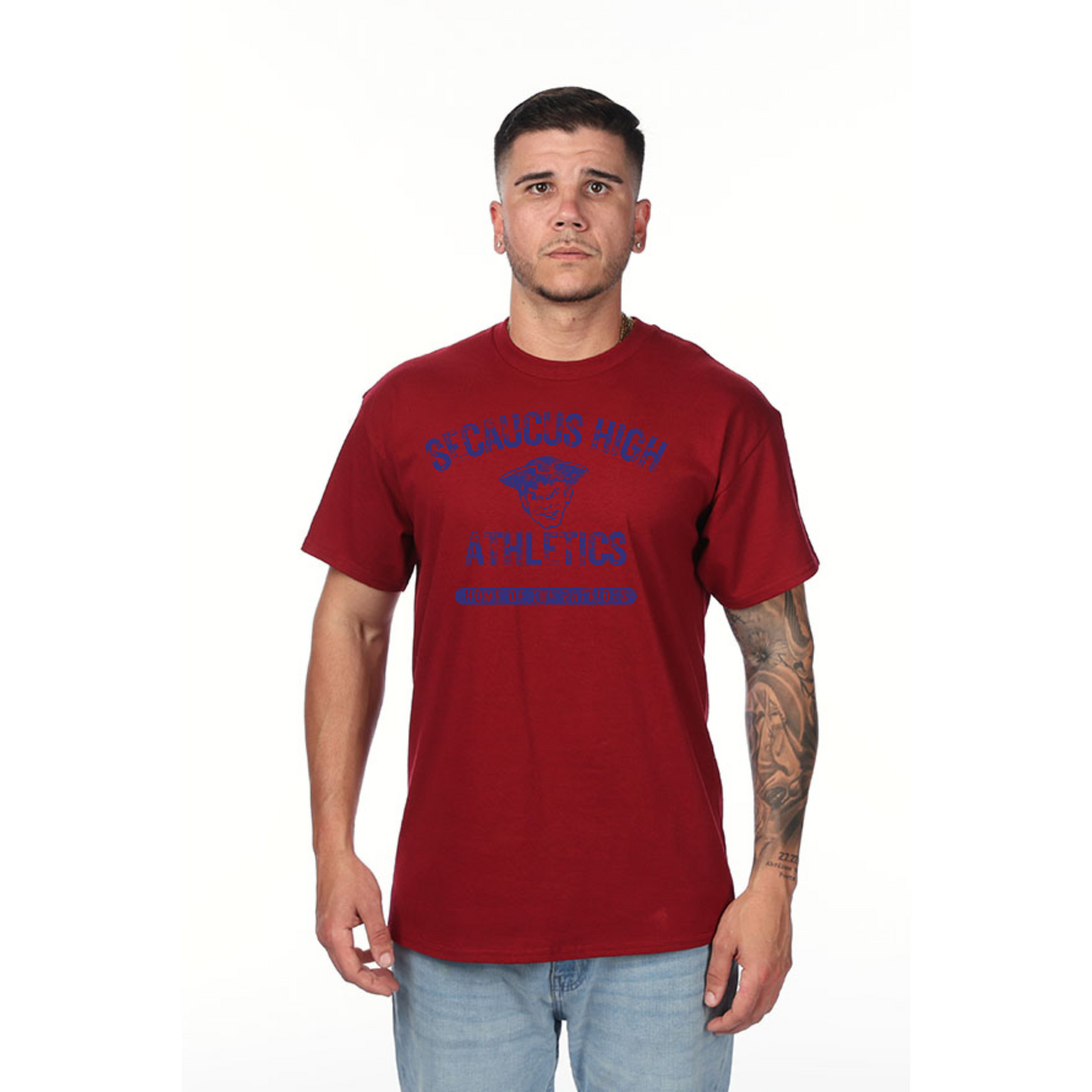Athletics Garnet Red Short Sleeved Shirt : Vintage Style