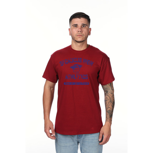 Athletics Garnet Red Short Sleeved Shirt : Vintage Style