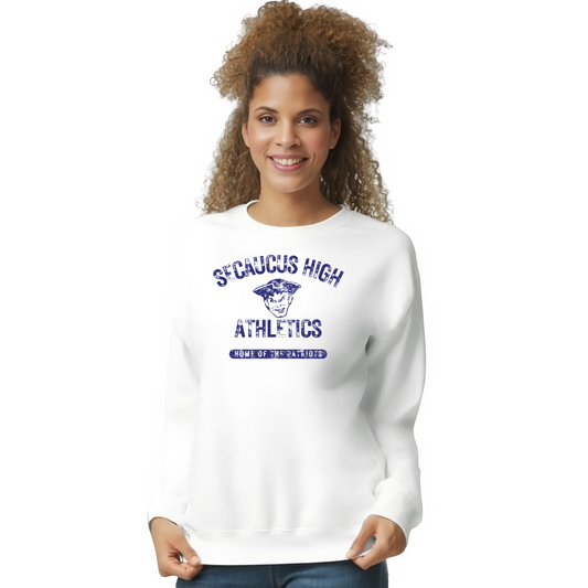 Athletics White Crewneck Sweatshirt : Vintage Style