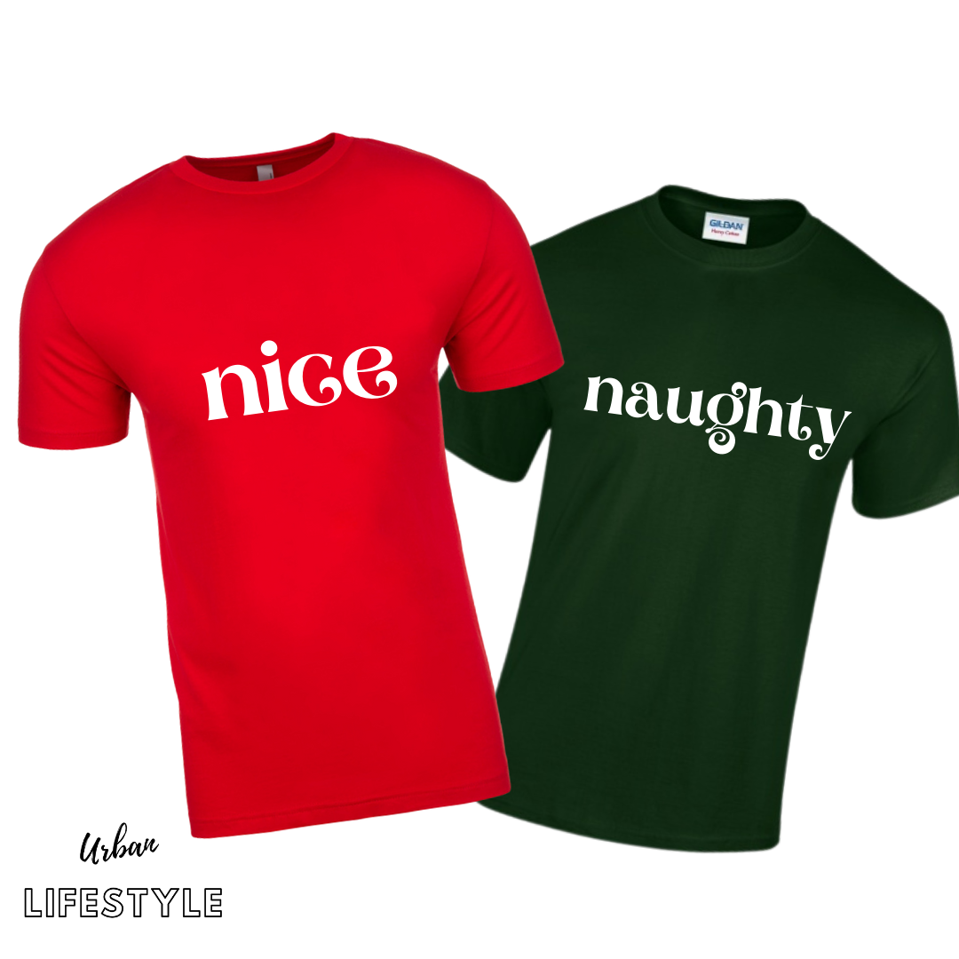 Naughty & Nice Couples T-Shirts