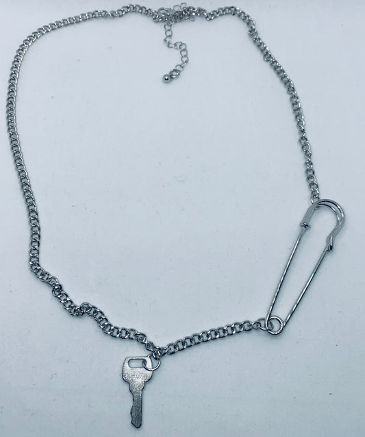 Key & Pin Necklace